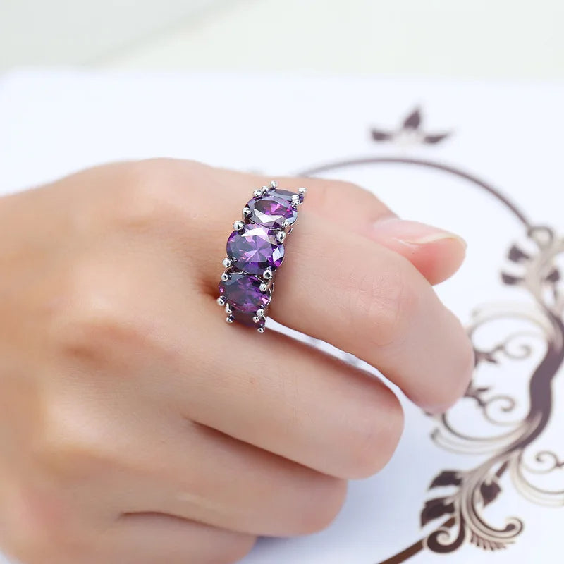 February Amethyst Birthstone Ring