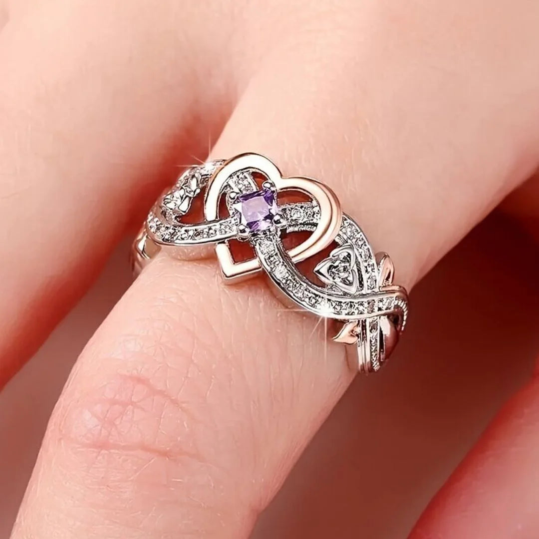 February Amethyst Birthstone Ring