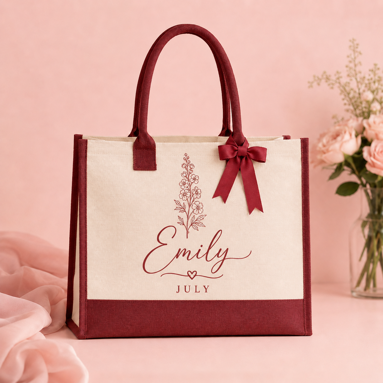 July Birth Month Canvas Tote Bag