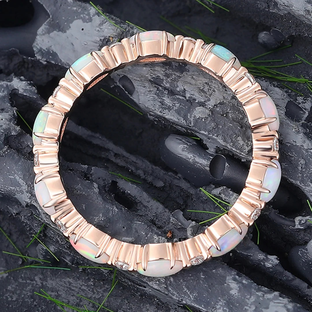 October Opal Birthstone Ring