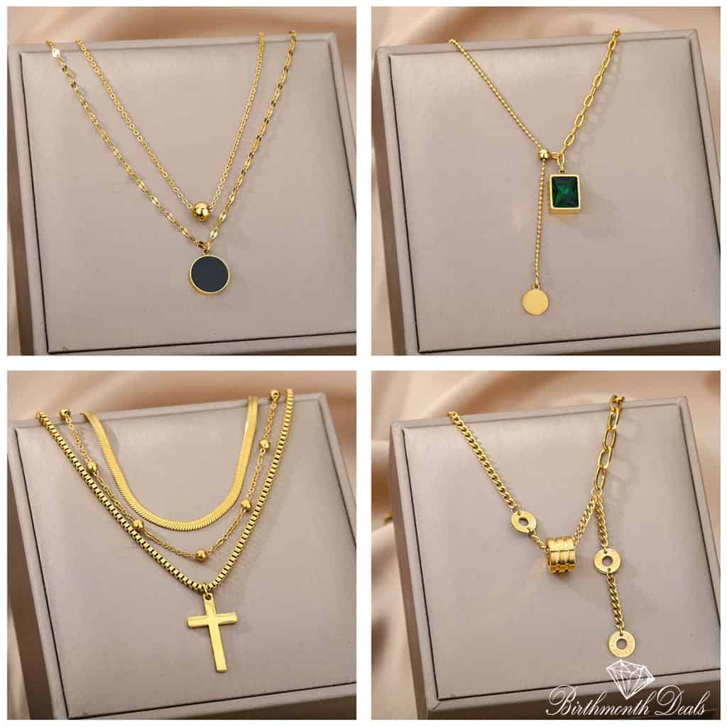 Stainless Gold Necklace Collection - Birthmonth Deals