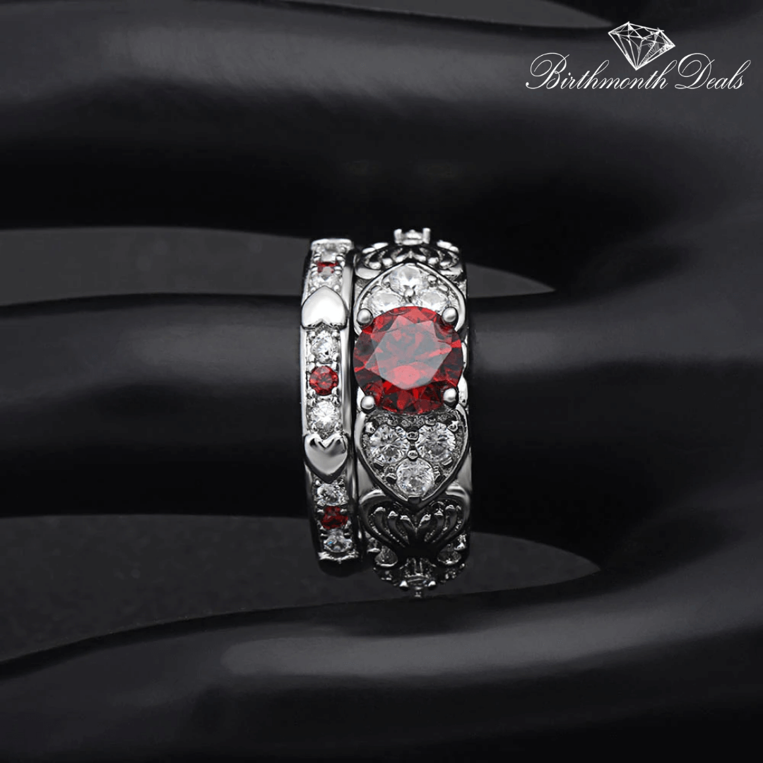 July Ruby Birthstone Stacking Ring - Birthmonth Deals