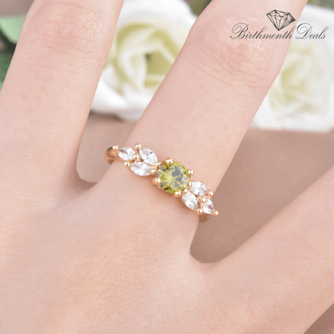 August Peridot Birthstone Ring - Birthmonth Deals