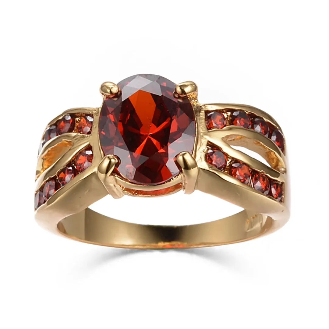 January Garnet Birthstone Ring