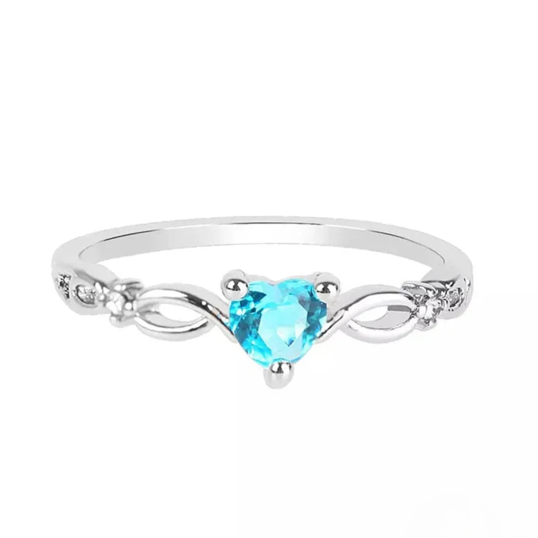 March Aquamarine Birthstone Ring