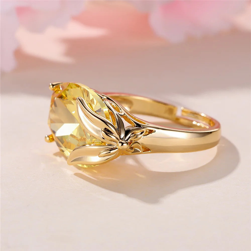 Oval November Citrine Ring