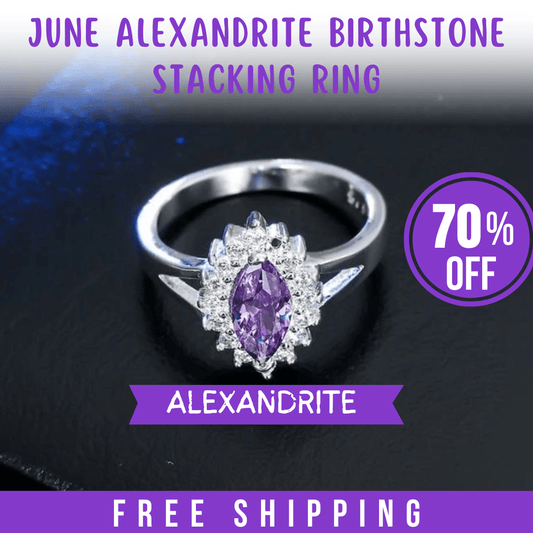 June Alexandrite Birthstone Ring