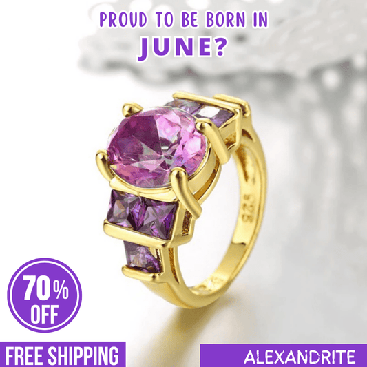 June Alexandrite Birthstone Ring