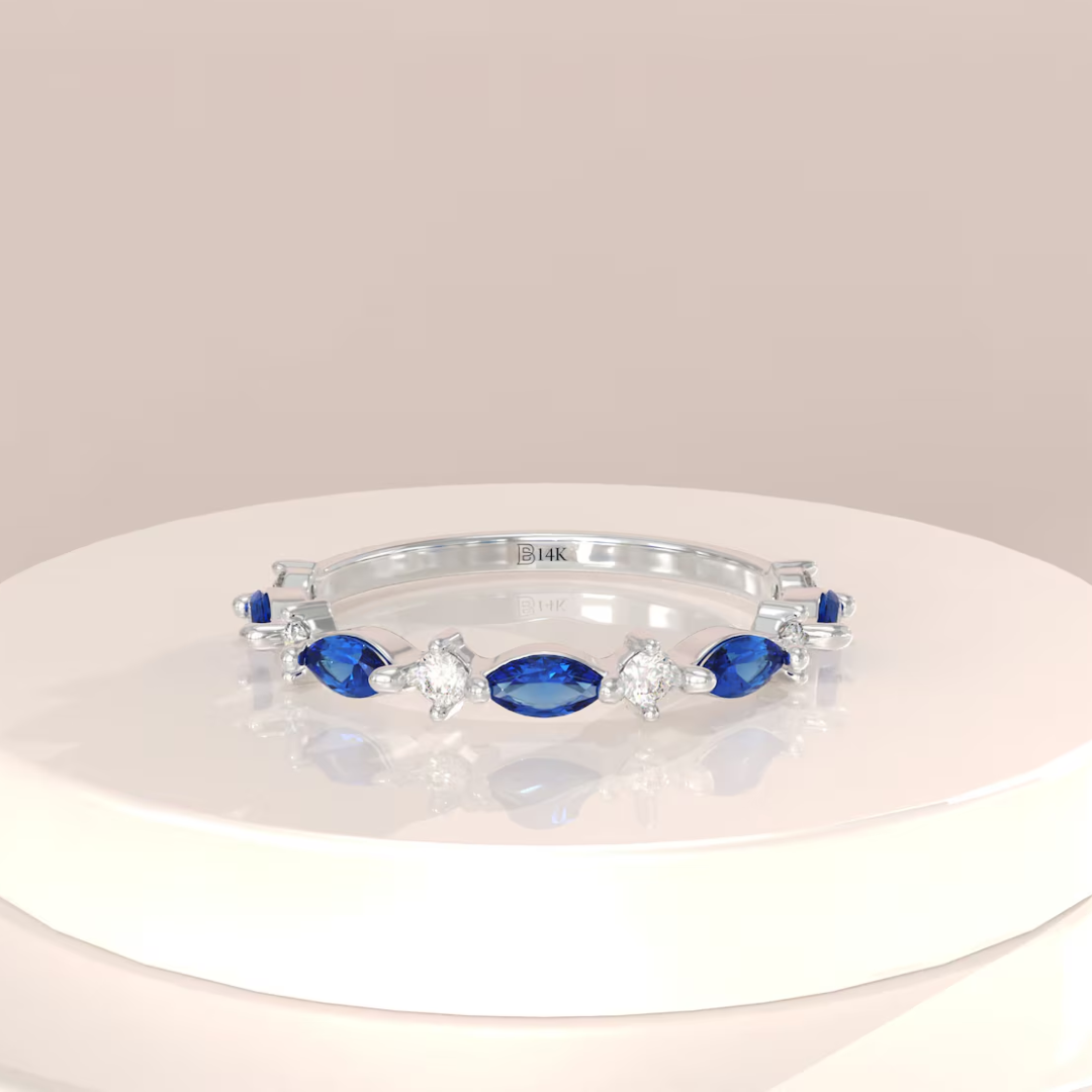 Dainty September Sapphire Birthstone Ring