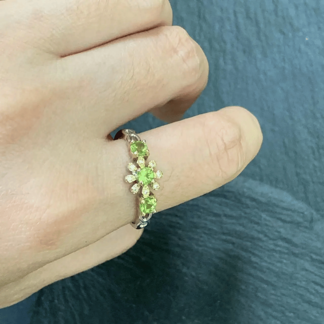 August Peridot Birthstone Ring