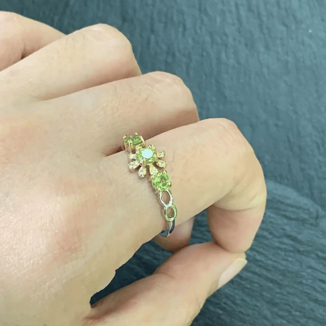 August Peridot Birthstone Ring