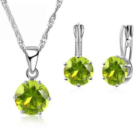 August Peridot Birthstone Jewelry Set