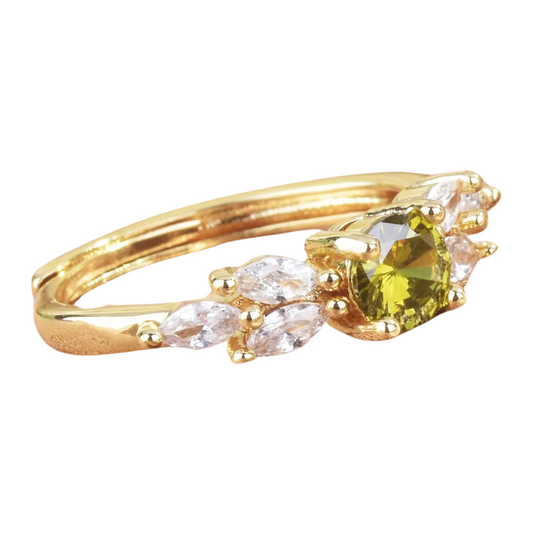 August Peridot Birthstone Ring