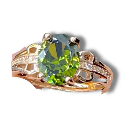 August Peridot Birthstone Ring