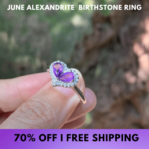 June alexandrite  birthstone ring