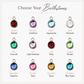 Engraved Birth Flower & Birthstone Necklace | Name Disc Pendant