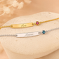 Personalized Birthstone Bar Bracelet | Engraved Name or Date