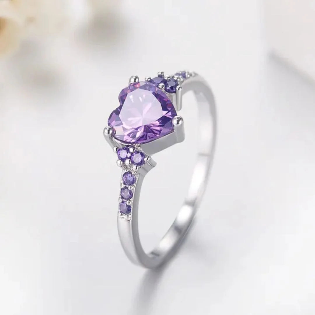 February Amethyst Birthstone Ring