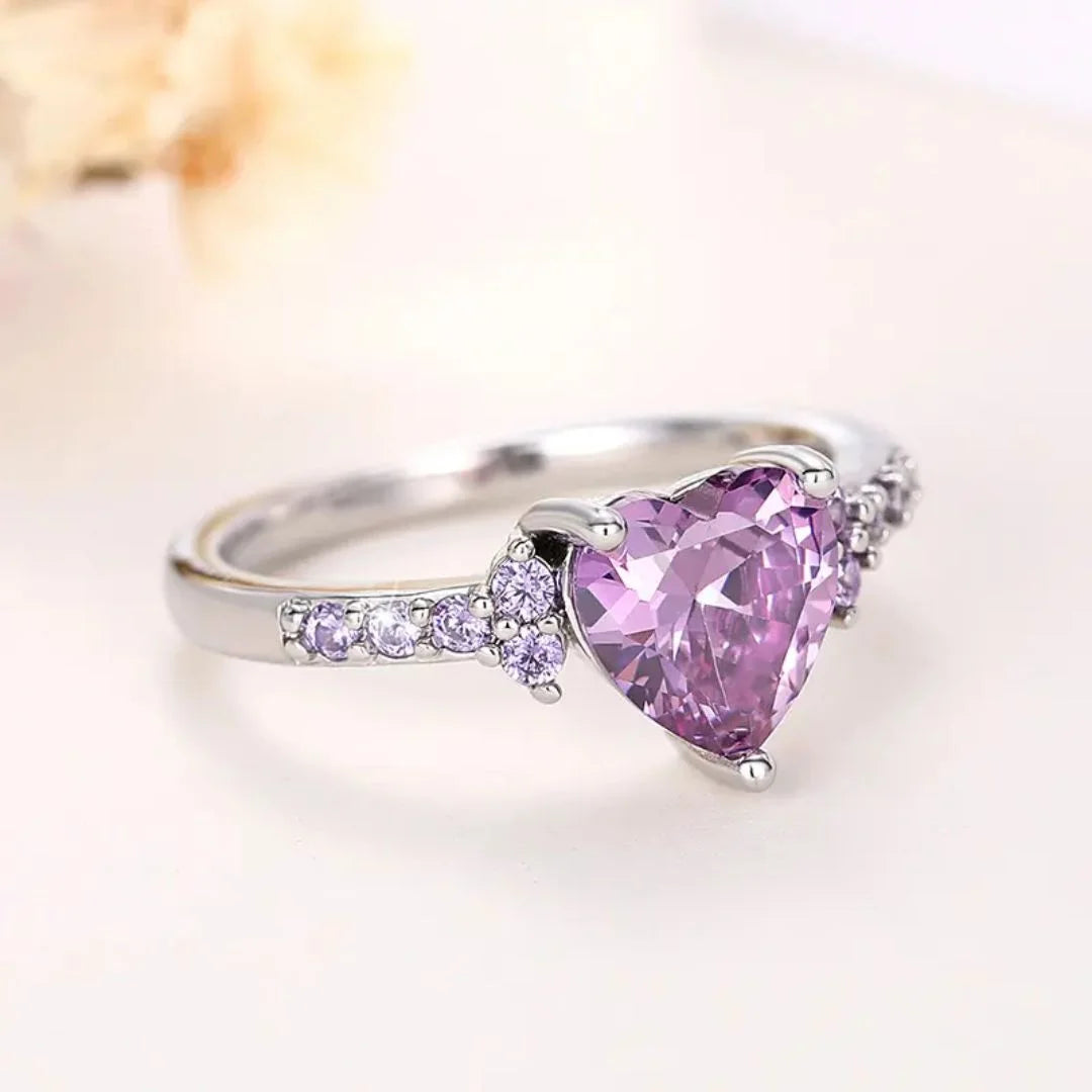 February Amethyst Birthstone Ring