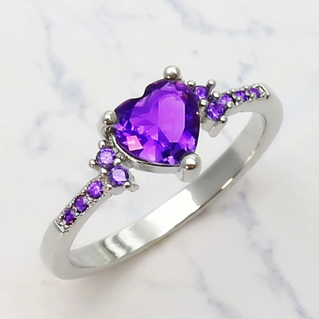 February Amethyst Birthstone Ring