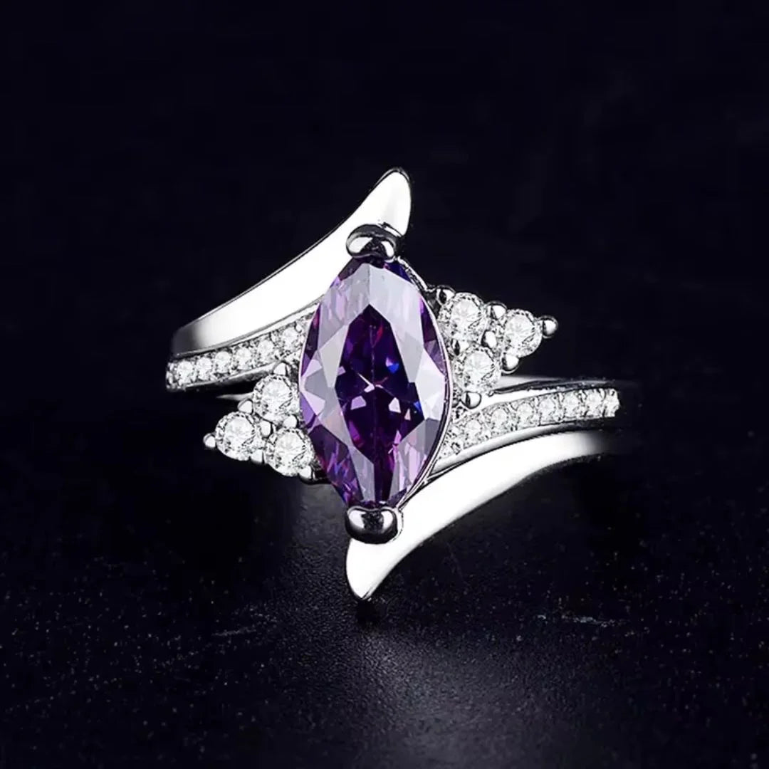 February Amethyst Birthstone Ring