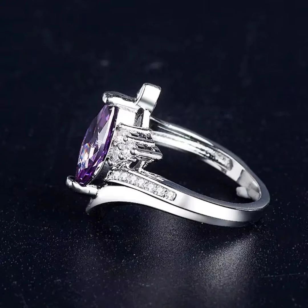 February Amethyst Birthstone Ring