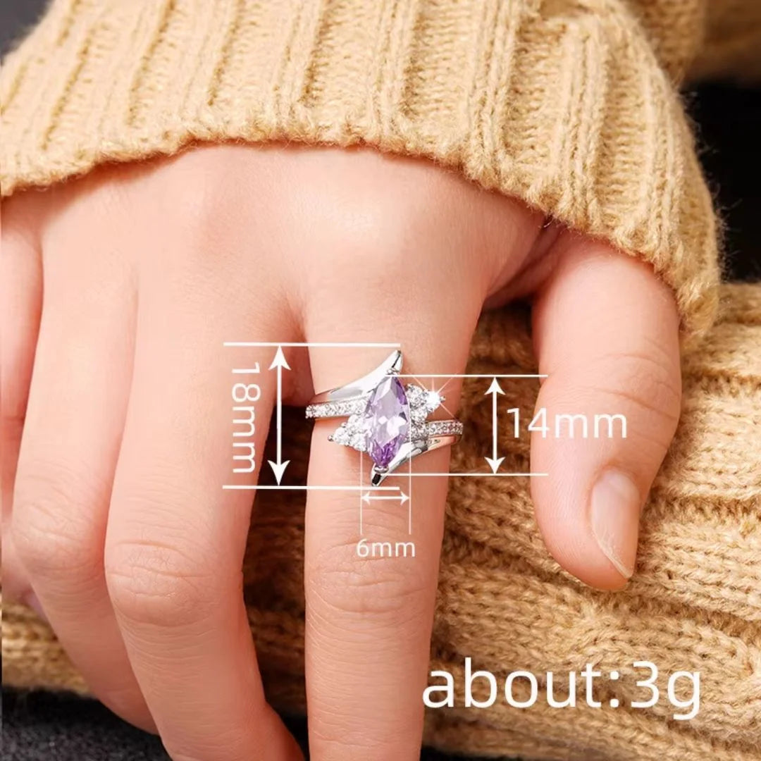 February Amethyst Birthstone Ring