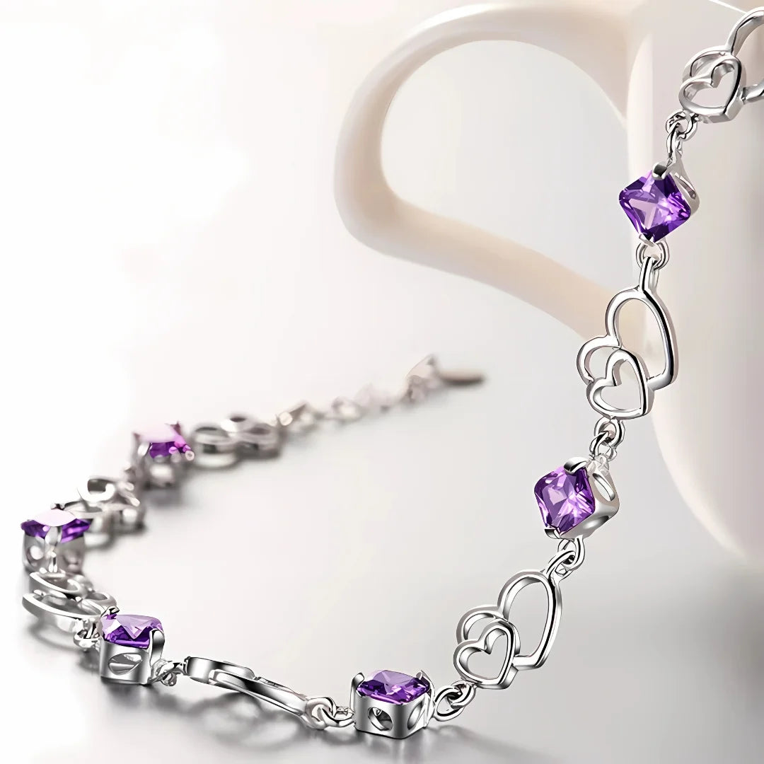 February Amethyst Birthstone Bracelet