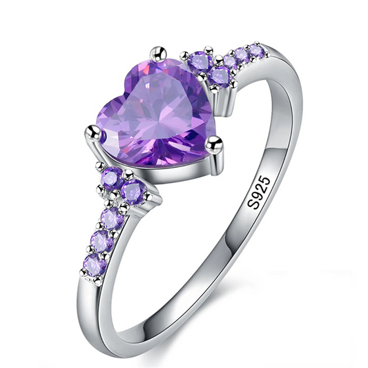 February Amethyst Birthstone Ring