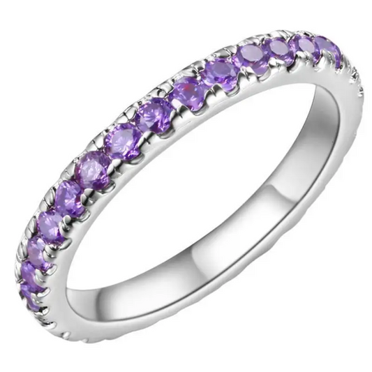 February Amethyst Birthstone Ring