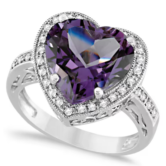 February Amethyst Birthstone Ring