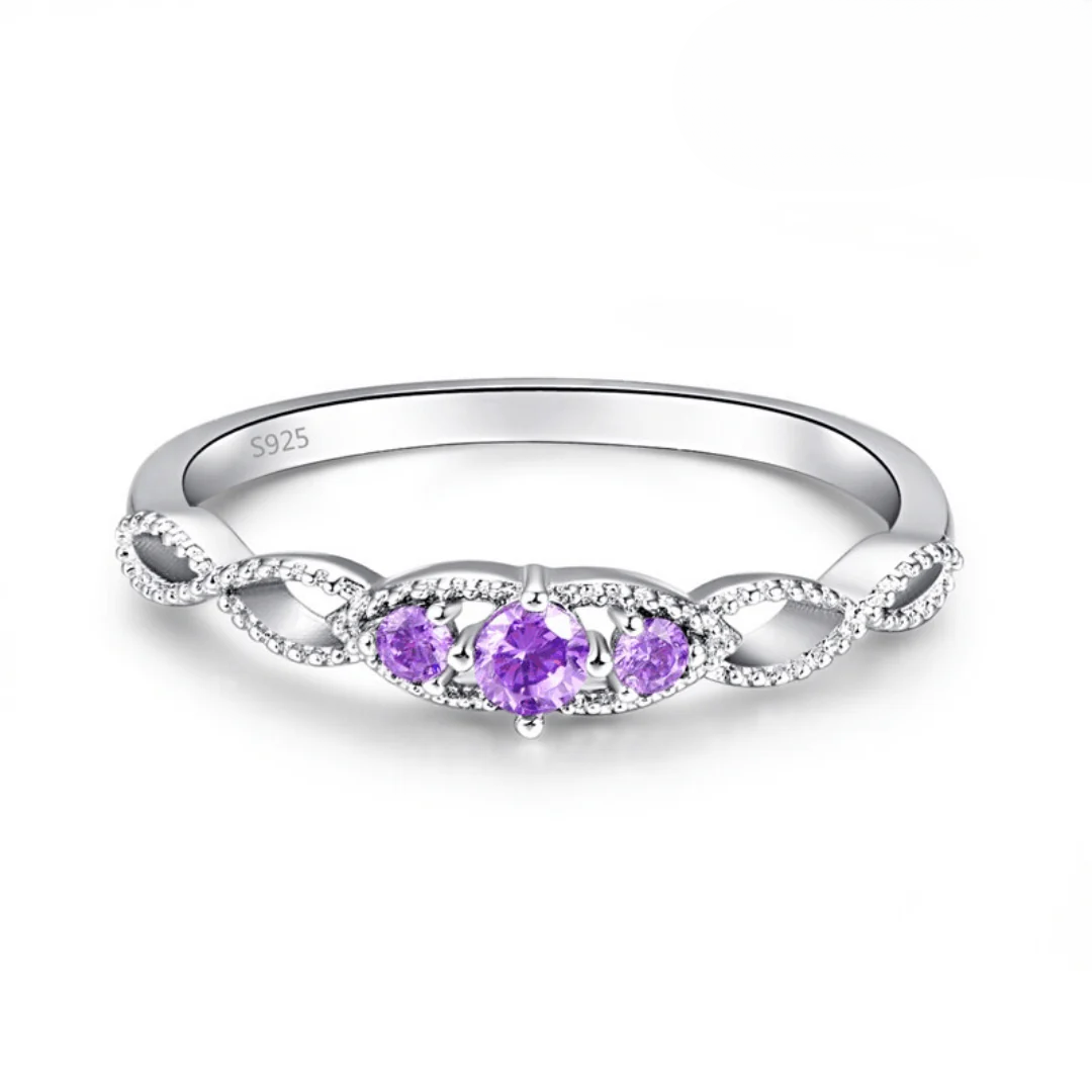 February Amethyst Birthstone Ring