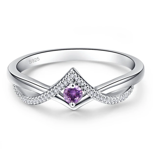 February Amethyst Birthstone Ring