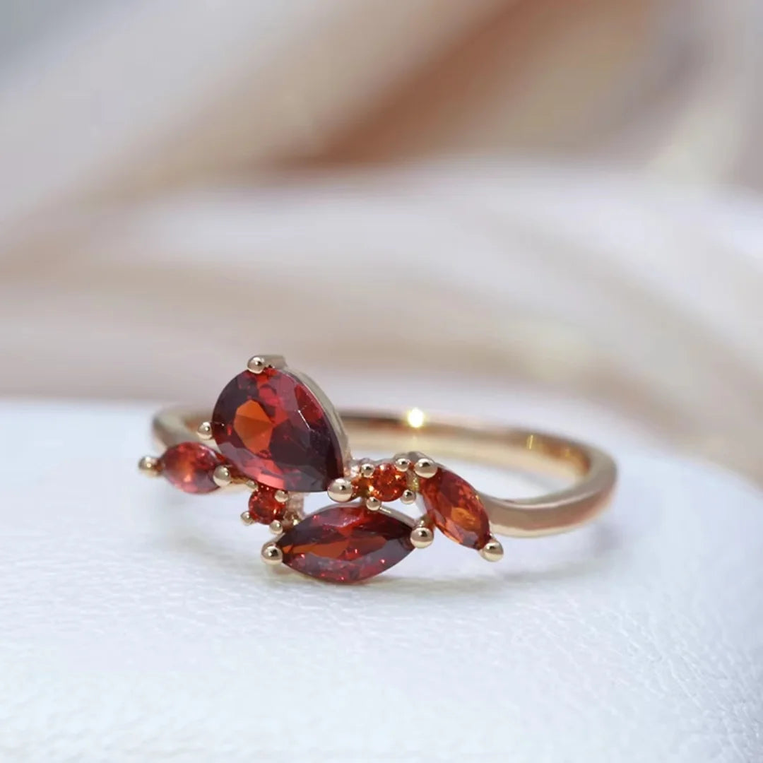 January Garnet Birthstone Ring