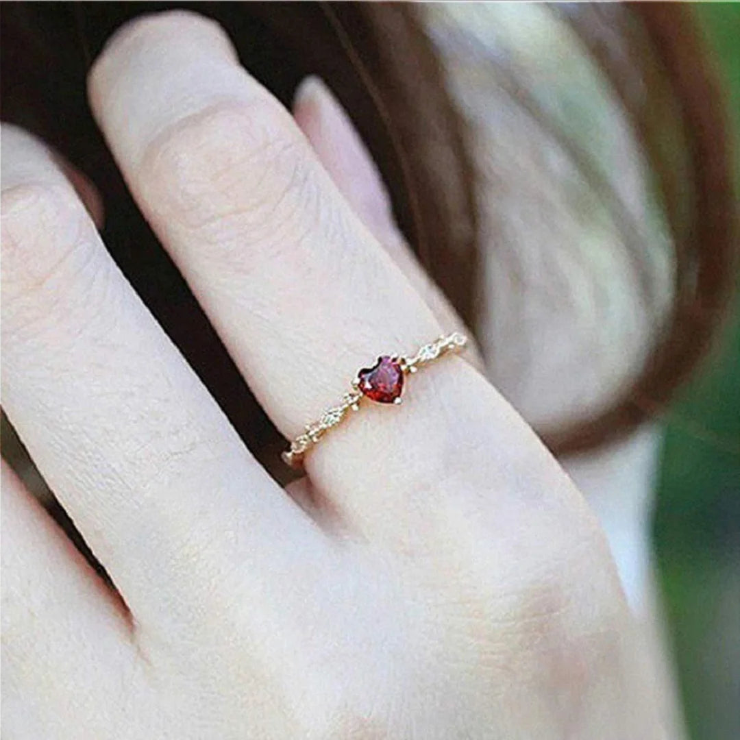 January Garnet Birthstone Ring