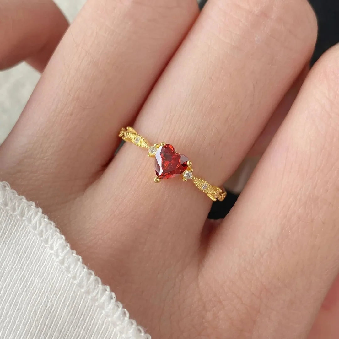 January Garnet Birthstone Ring