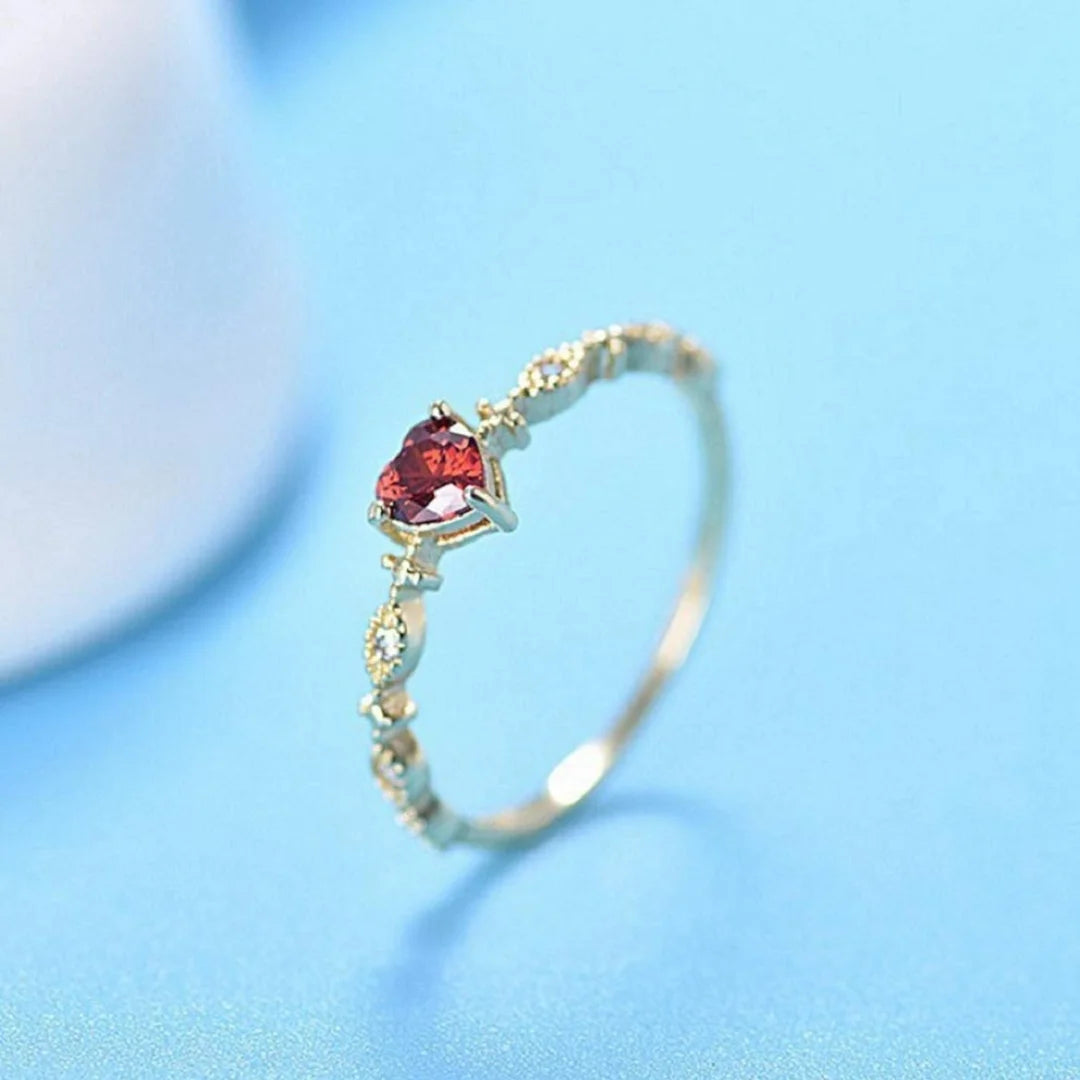 January Garnet Birthstone Ring