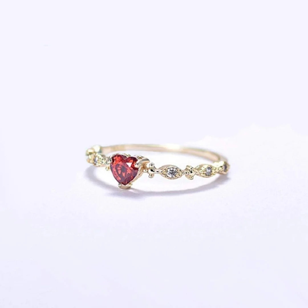 January Garnet Birthstone Ring