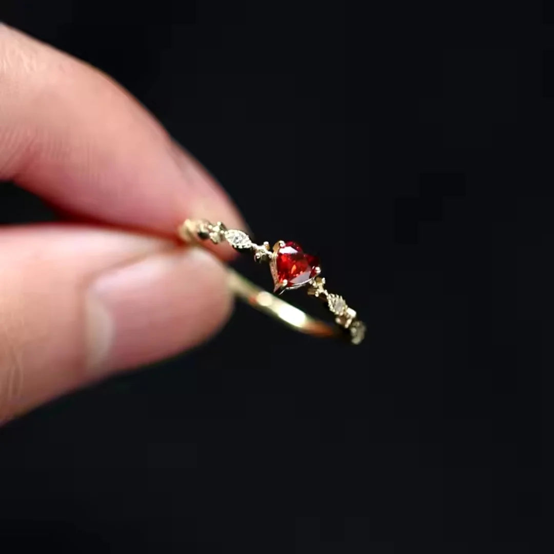 January Garnet Birthstone Ring