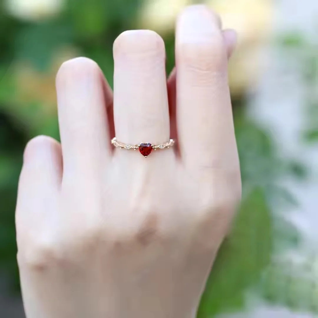 January Garnet Birthstone Ring