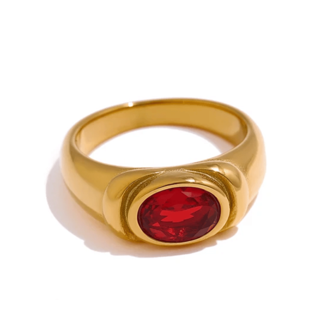 January Garnet Birthstone Ring