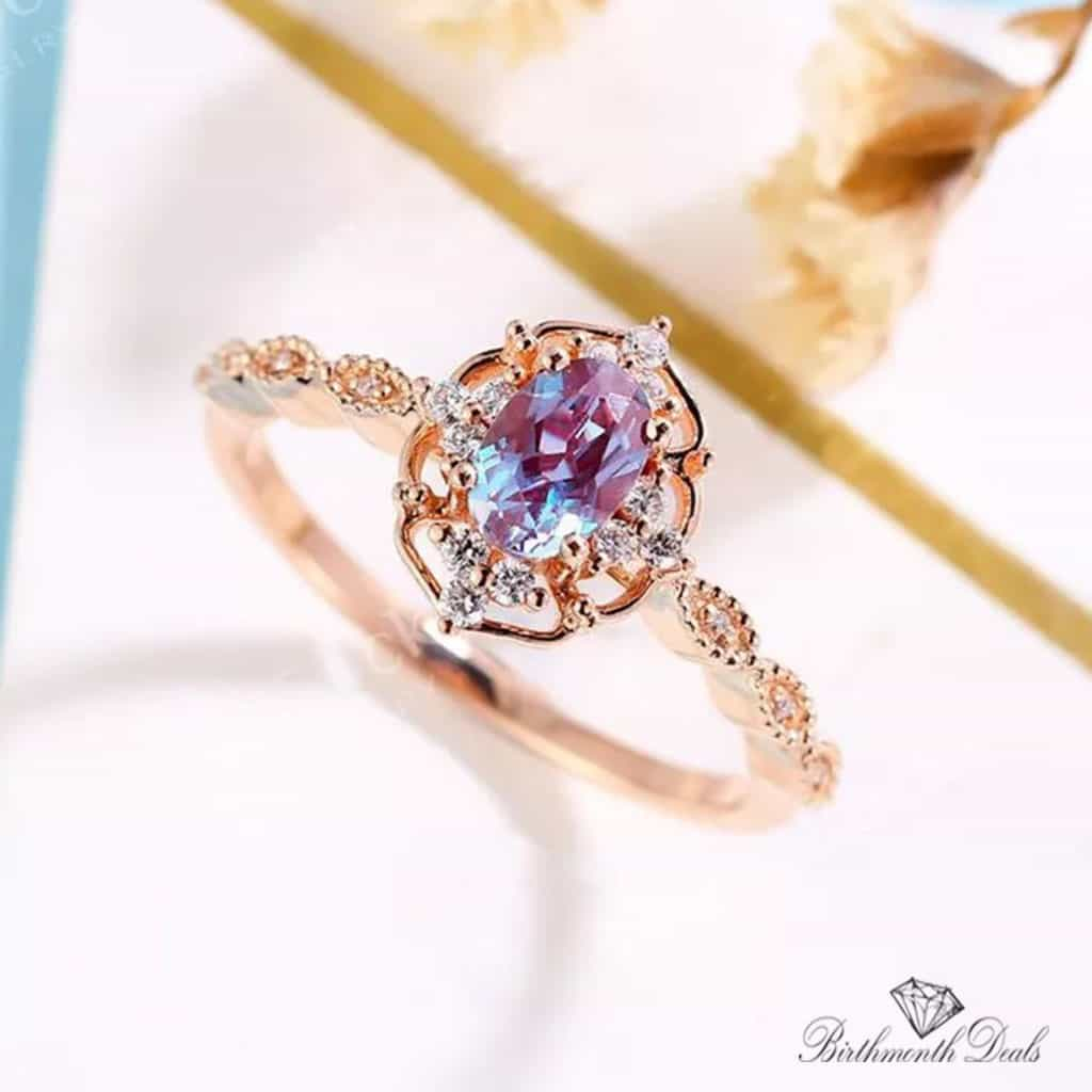 June Alexandrite Birthstone Ring - Birthmonth Deals