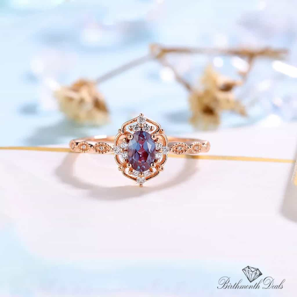 June Alexandrite Birthstone Ring - Birthmonth Deals