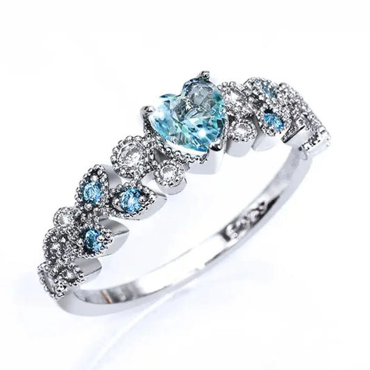 March Aquamarine Birthstone Ring