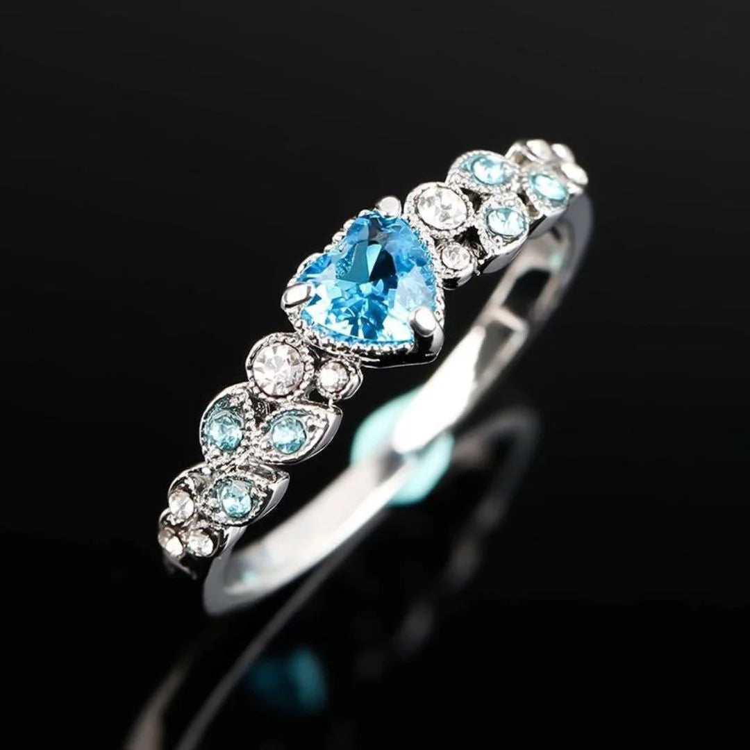 March Aquamarine Birthstone Ring