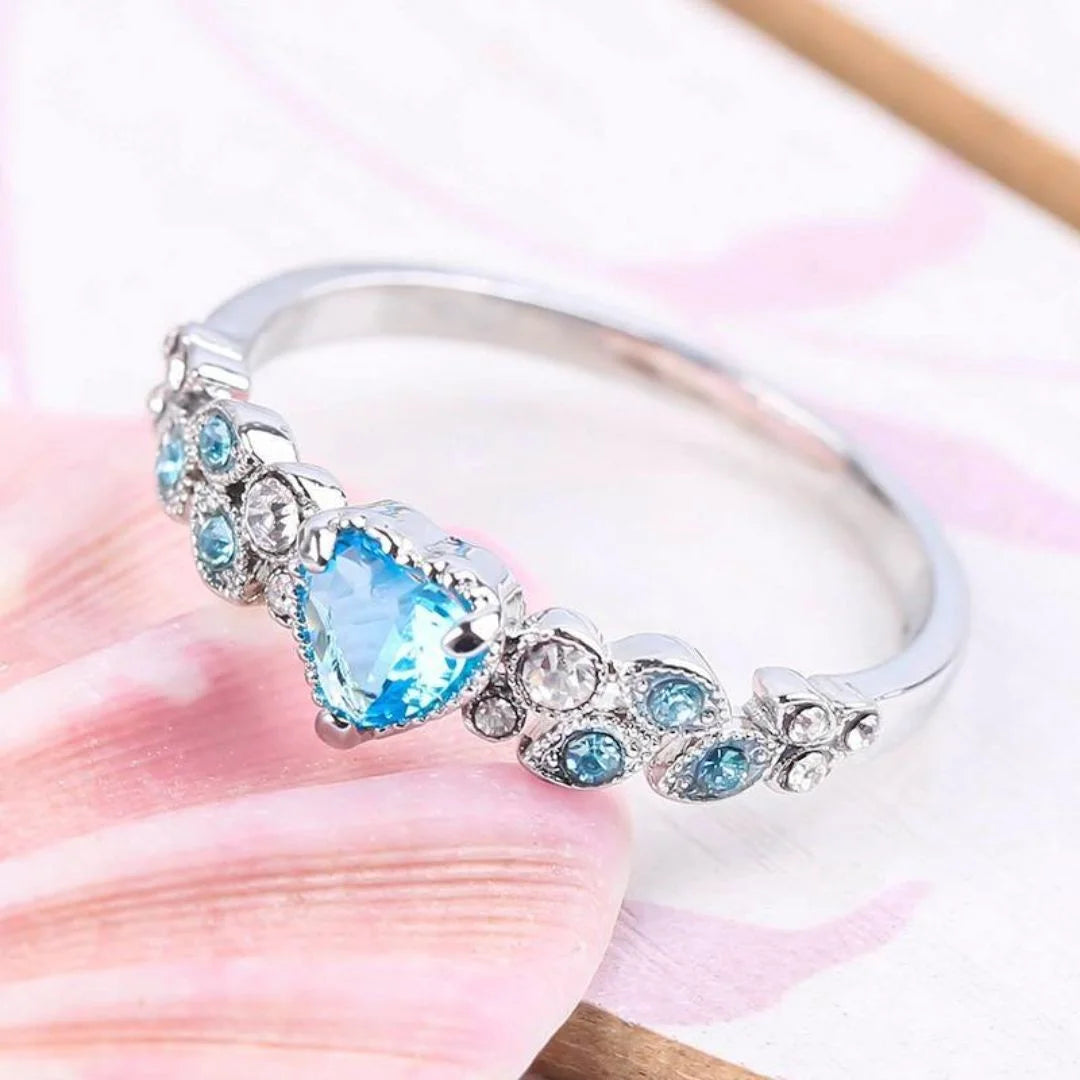 March Aquamarine Birthstone Ring