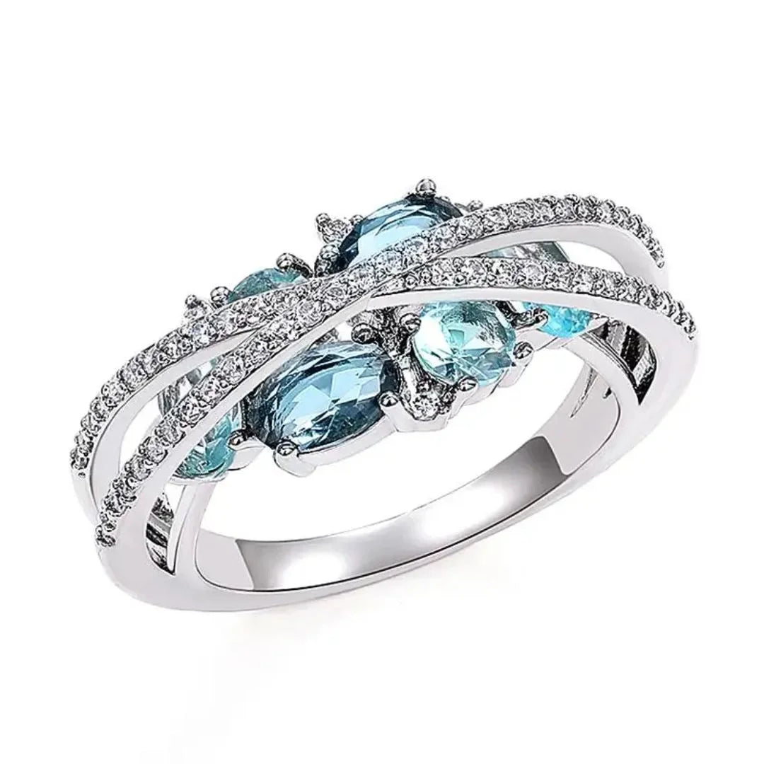 March Aquamarine Birthstone Ring