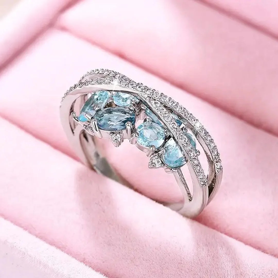 March Aquamarine Birthstone Ring