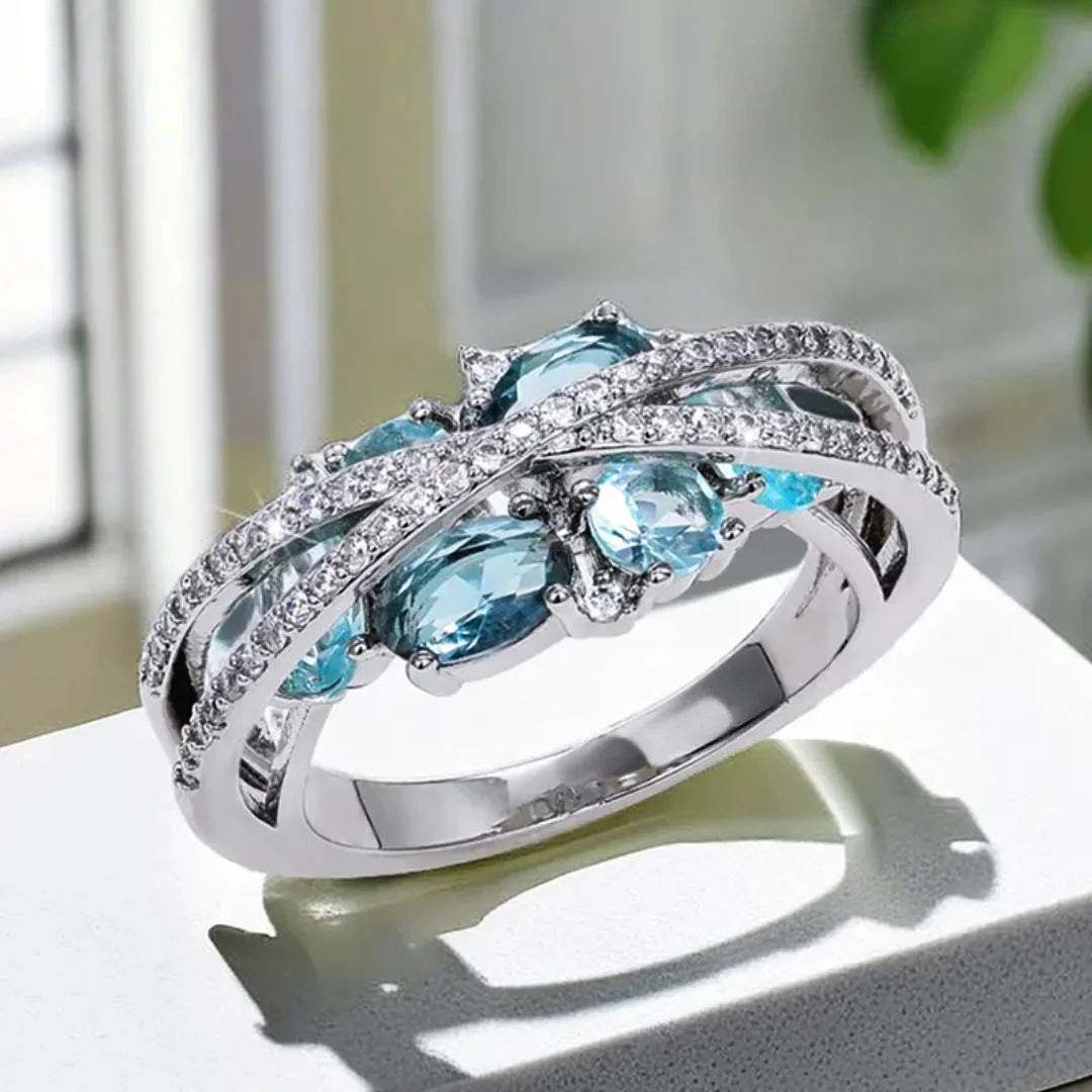 March Aquamarine Birthstone Ring