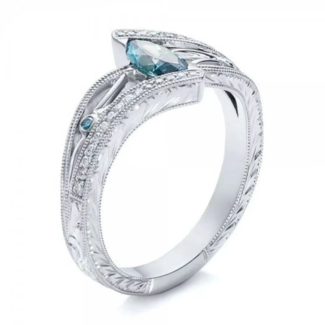 March Aquamarine Birthstone Ring